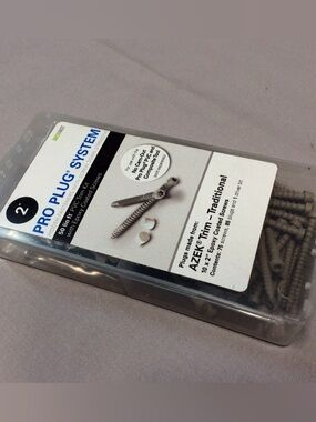 Pro Plug System Azek Trim 75 Screws/85 Plugs & Driver Bit 50 Lin Ft 2” Starborn